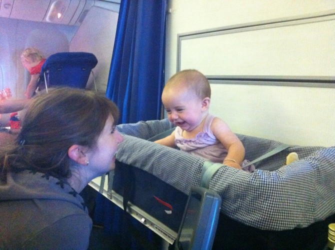 Riley enjoying her plane trip